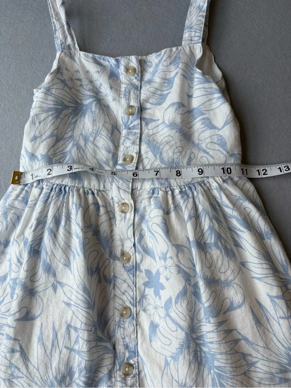 Gymboree Tropical Blue & White Floral Button-Front Sundress Sz 6 Vacation Resort